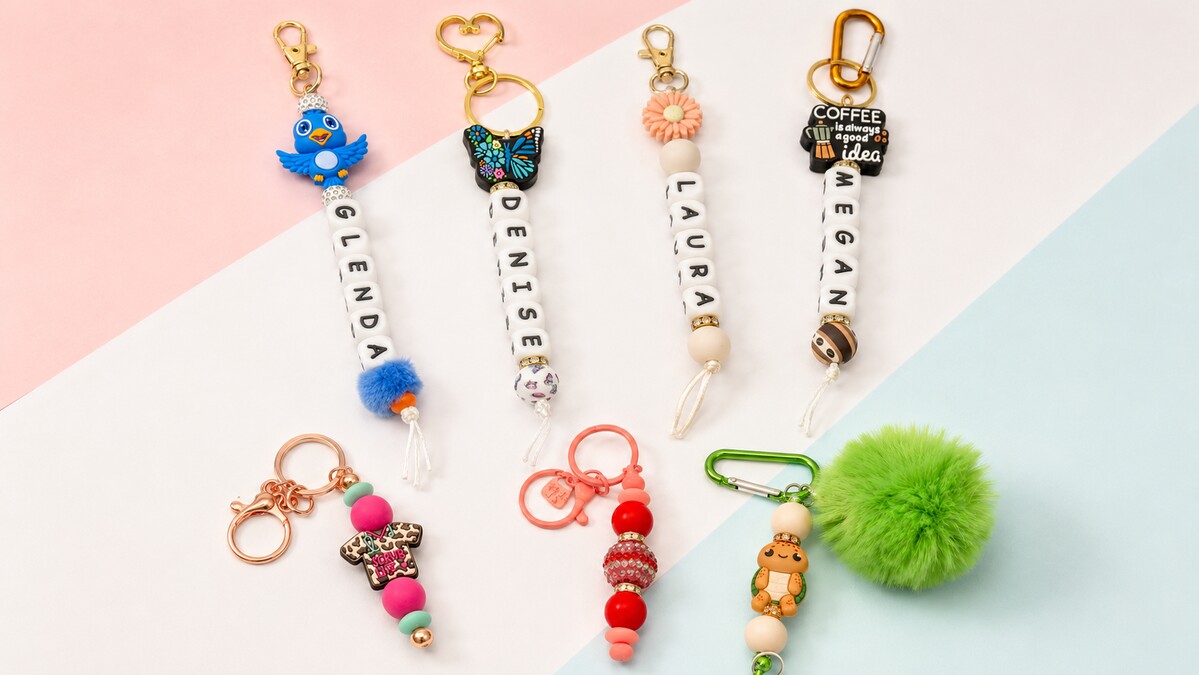 Personalized handmade beaded keychains